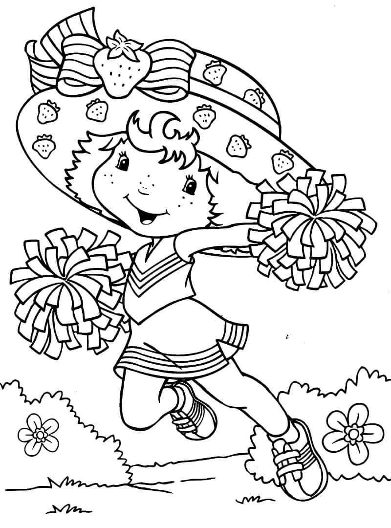 Cheerleader de Moranguinho para colorir