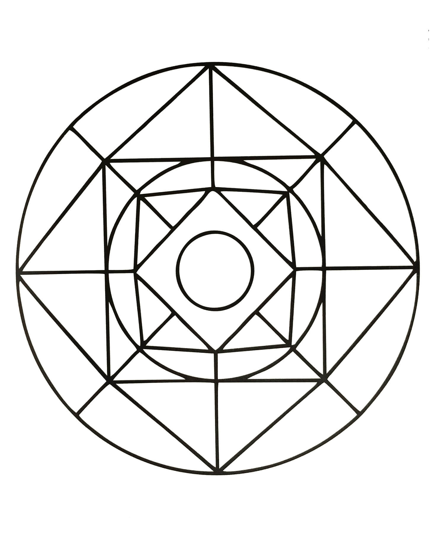 Desenhos de Círculo Quadrado e Geométrico para colorir