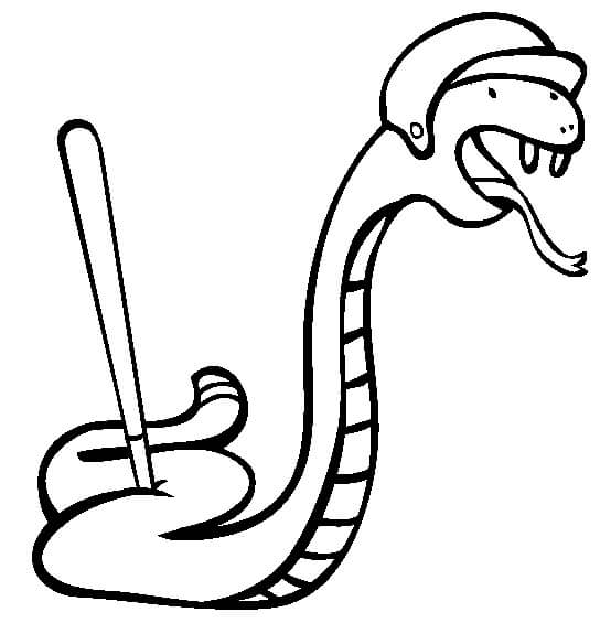Desenhos de Cobra Jogador de Beisebol para colorir