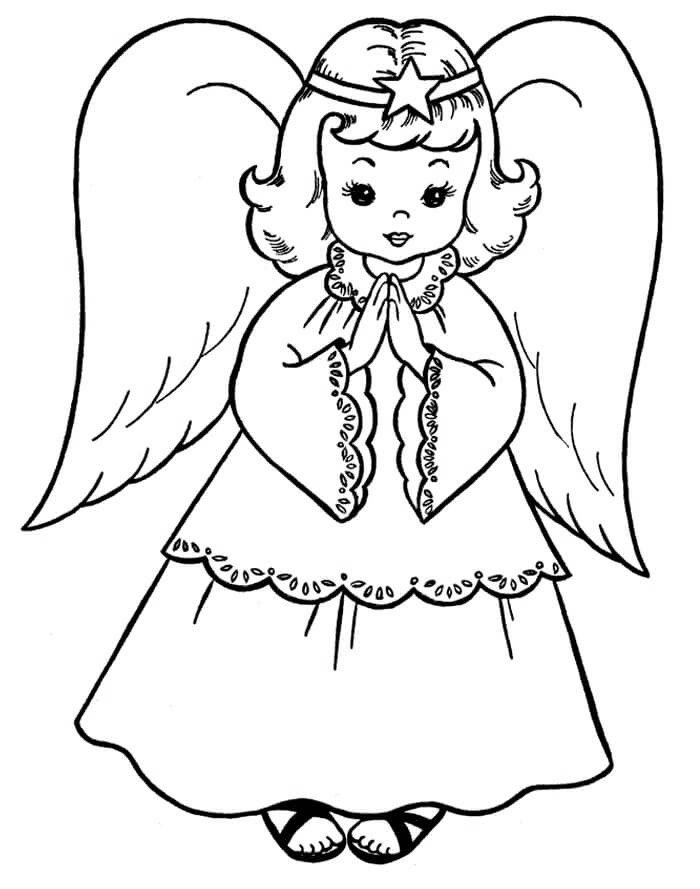 Desenhos de Criança Anjo Sorridente para colorir