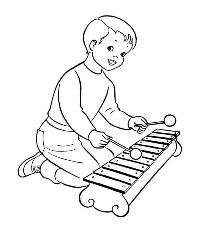 Criança Jogo Xilofone para colorir