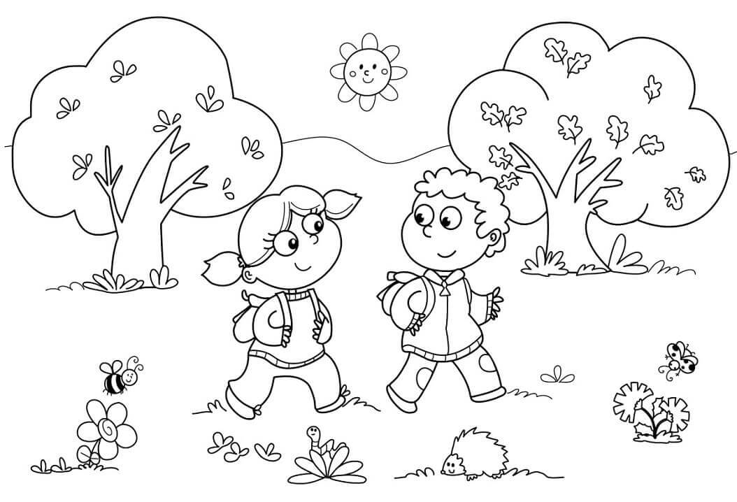 Desenhos de Crianças do Jardim de Infância para colorir