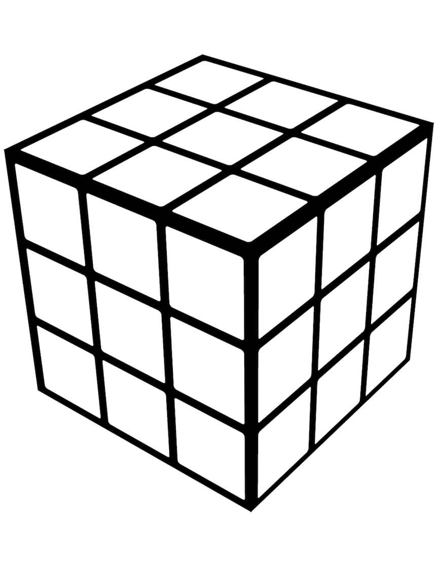 Desenhos de Cubo Geométrico de Rubik para colorir