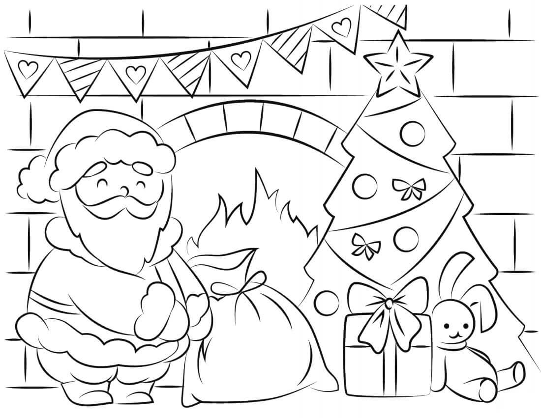 Desenhos de Desenhando Papai Noel para colorir