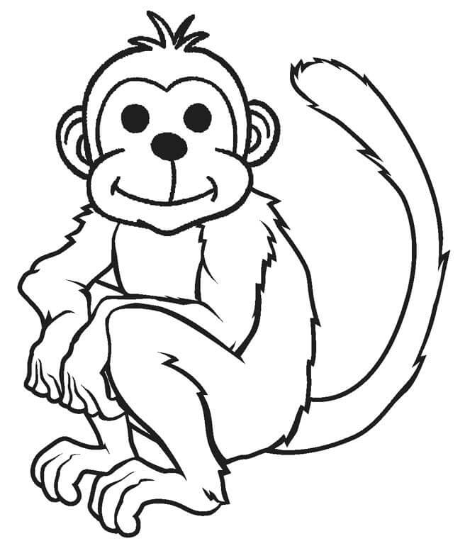 Desenhos de Desenhe Macaco Sentado para colorir
