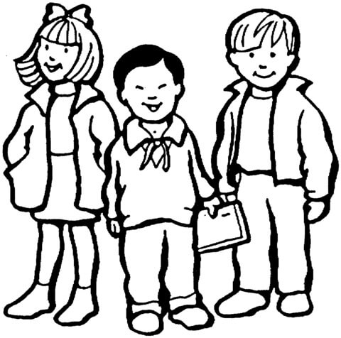 Desenho de três Filhos para colorir