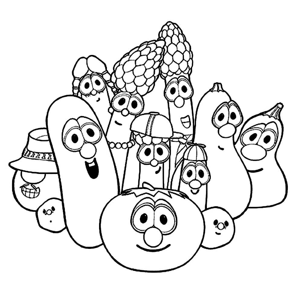 Desenhos de Desenhos Animados de Legumes para colorir