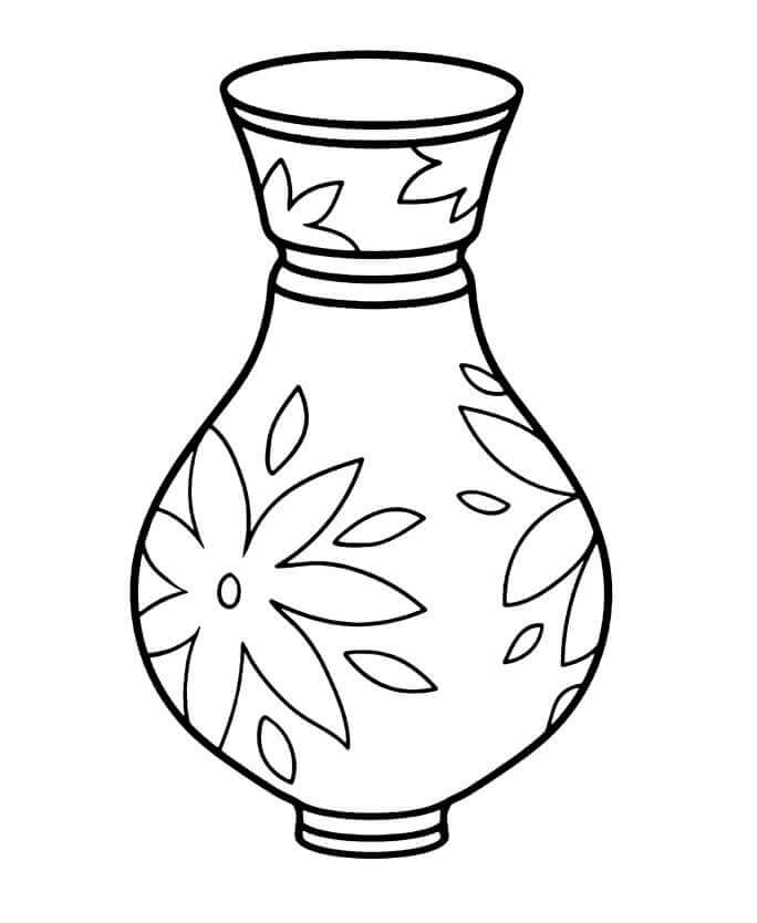 Design de Vaso de Flores para colorir