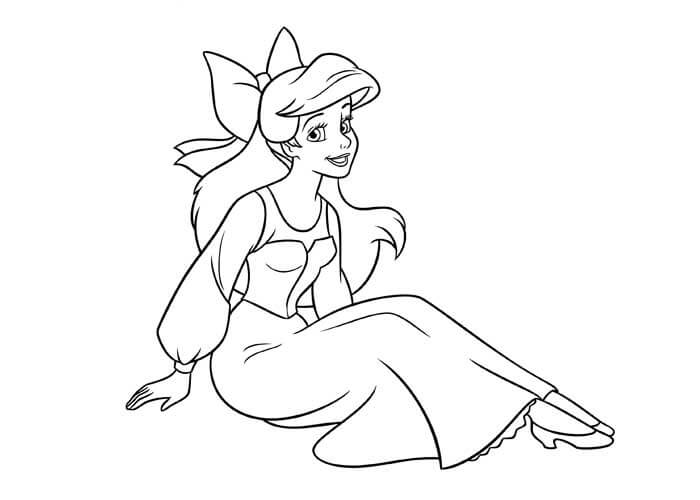 Desenhos de Diversão Ariel Sentado para colorir