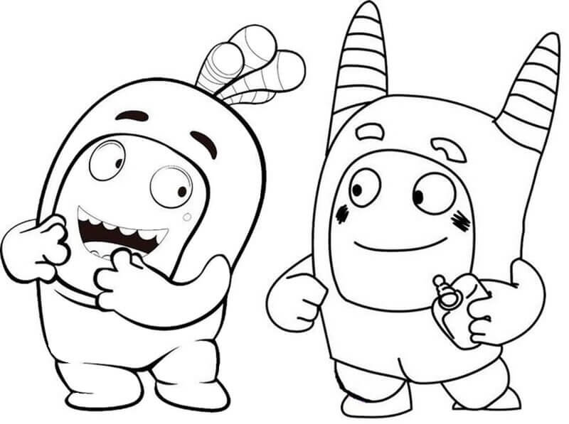 Desenhos de Dois Oddbods para colorir