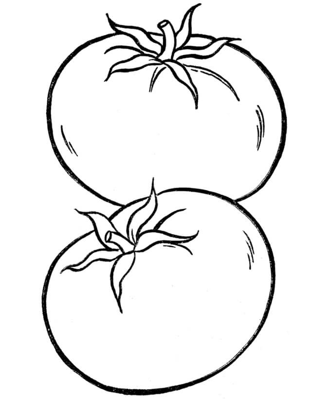 Desenhos de Dois Tomates para colorir