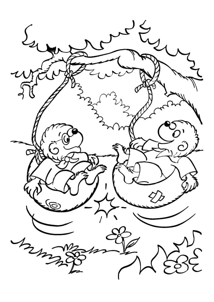 Desenhos de Dois Ursos Filho de Berenstain para colorir