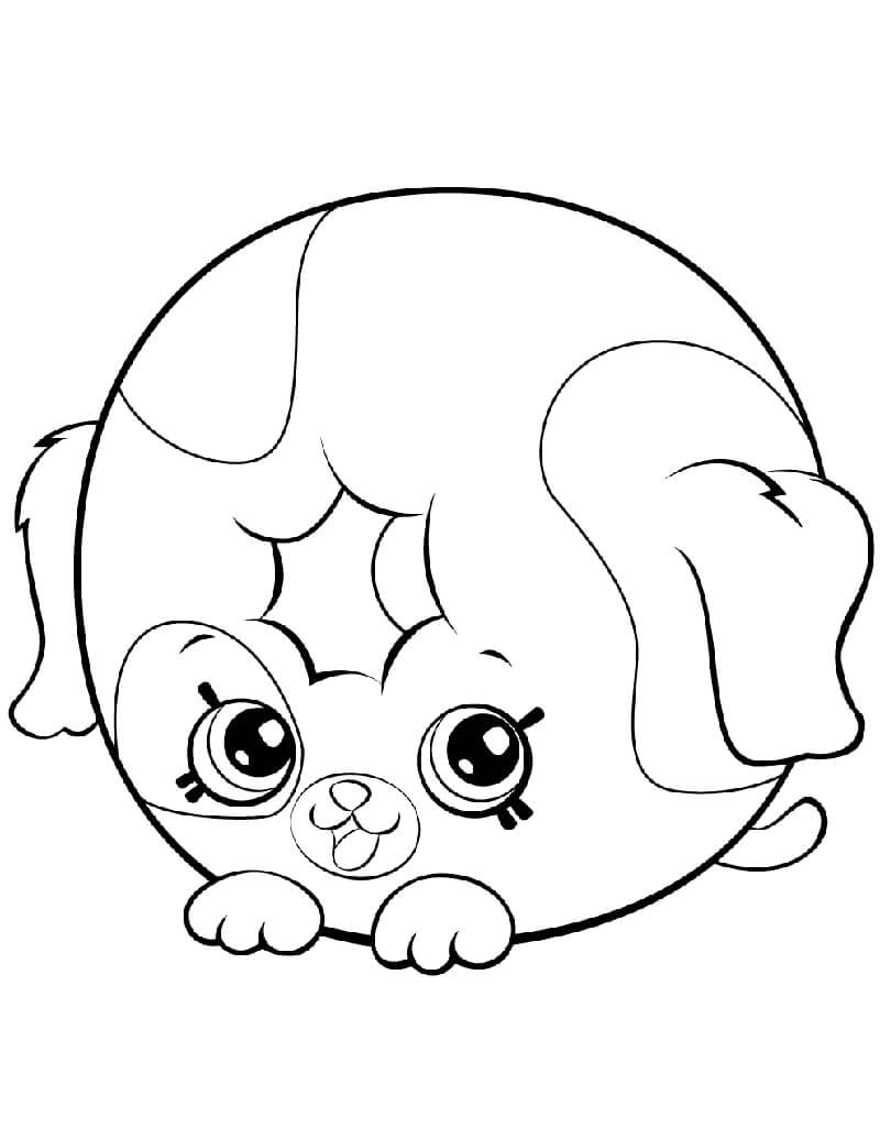 Desenhos de Dolly Cão Rosquinha Shopkin para colorir