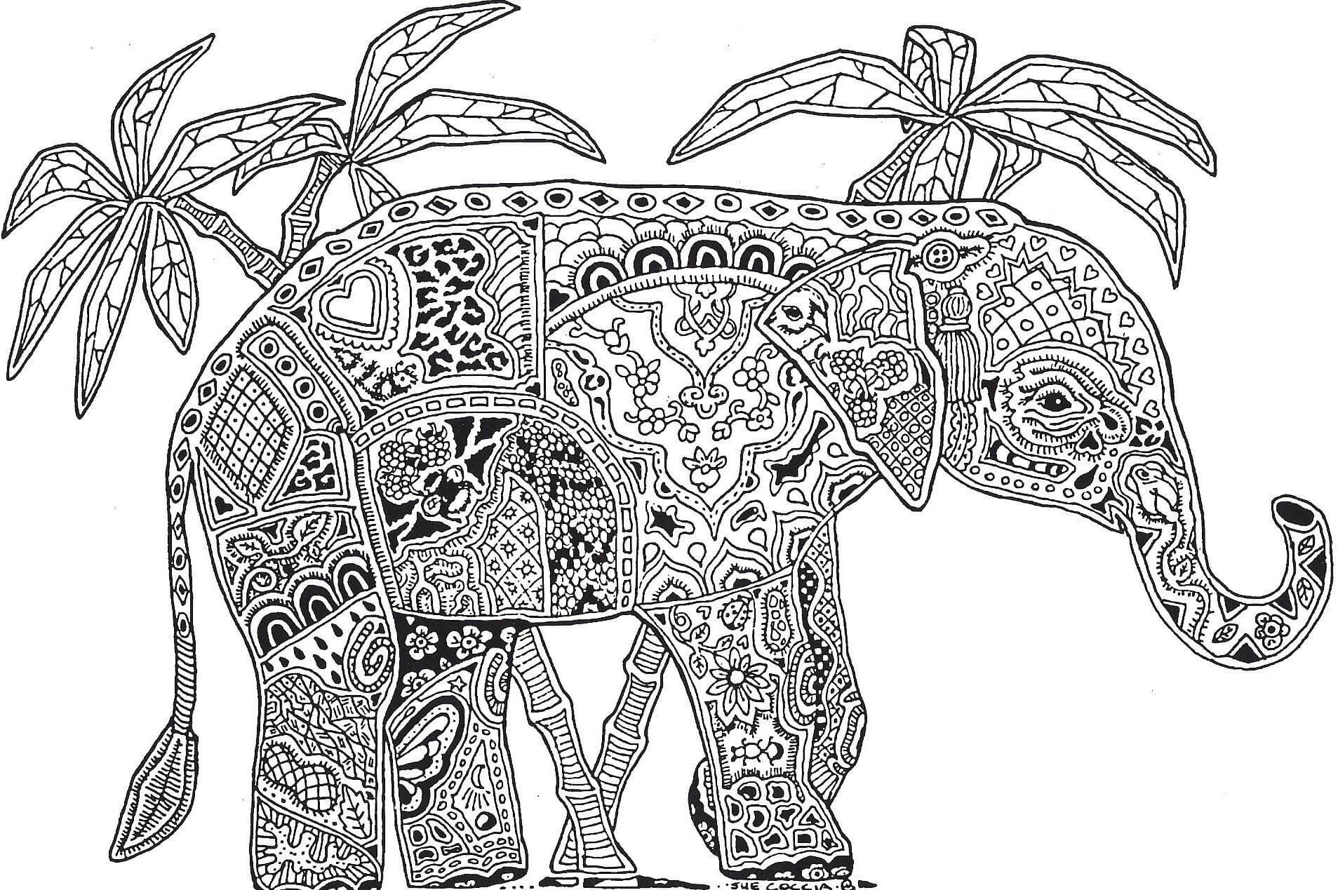 Desenhos de Elefante Duro para colorir
