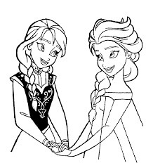 Desenhos de Elsa e Anna Divertidas para colorir