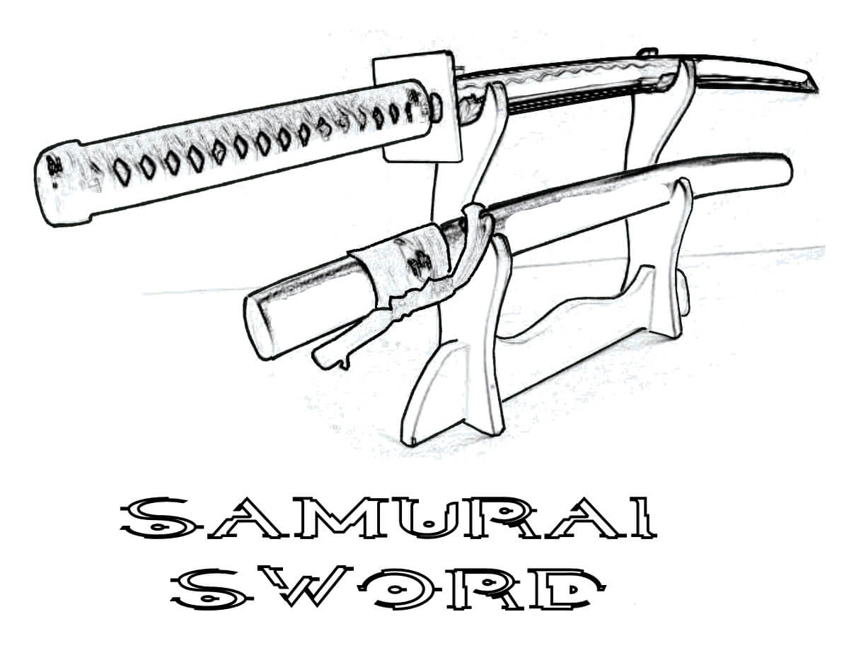 Espada de Samurai para colorir