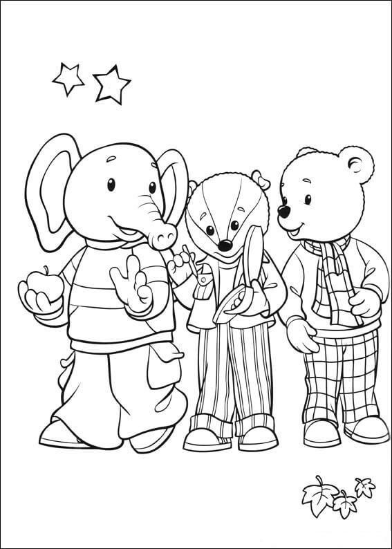Falando Sobre o Urso Rupert para colorir