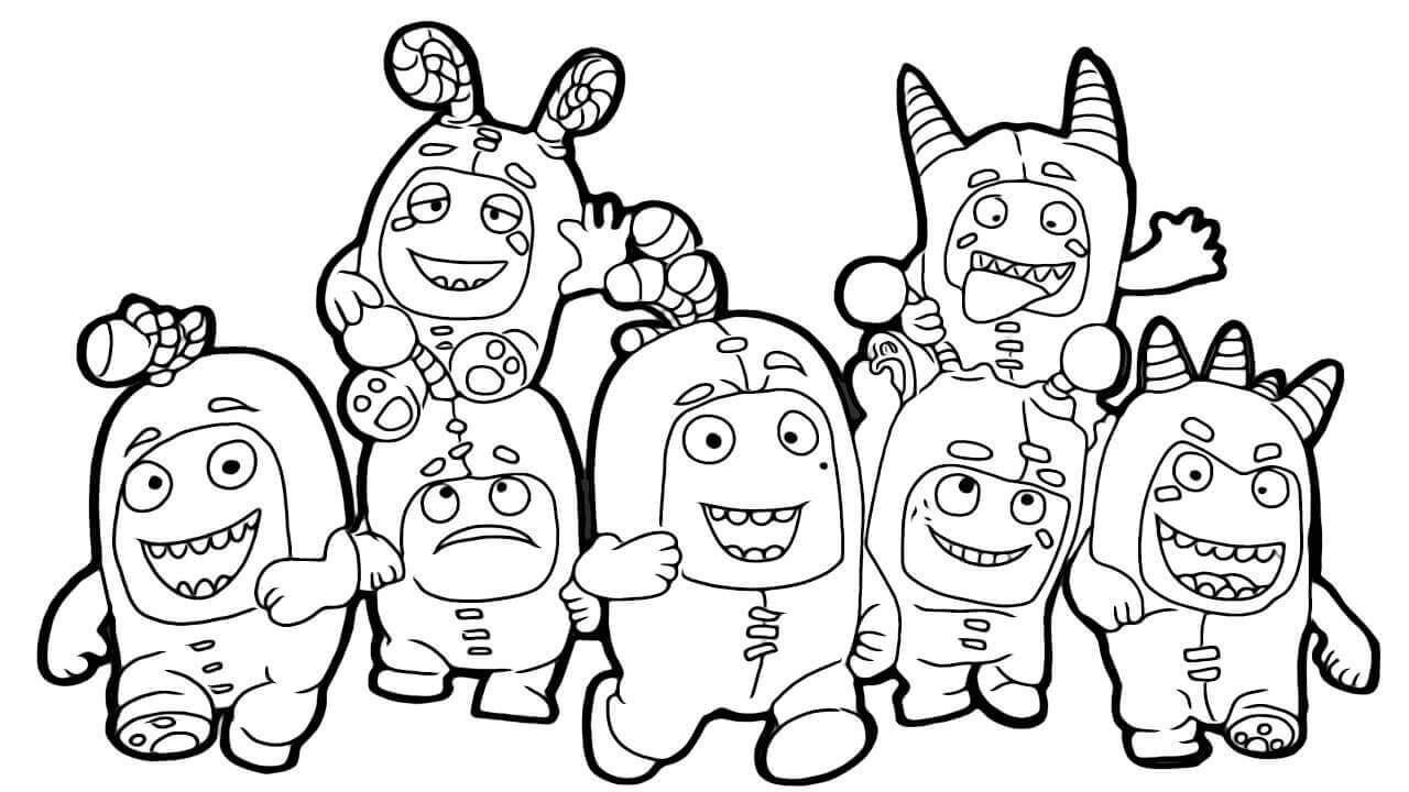 Desenhos de Feliz Oddbods para colorir