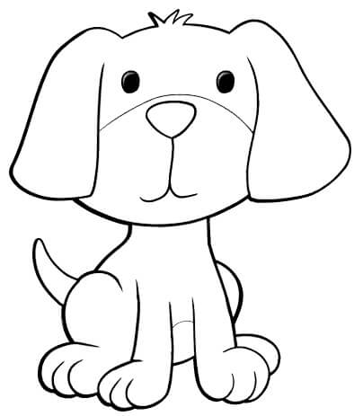 Filhote de Cachorro de Desenho Animado para colorir