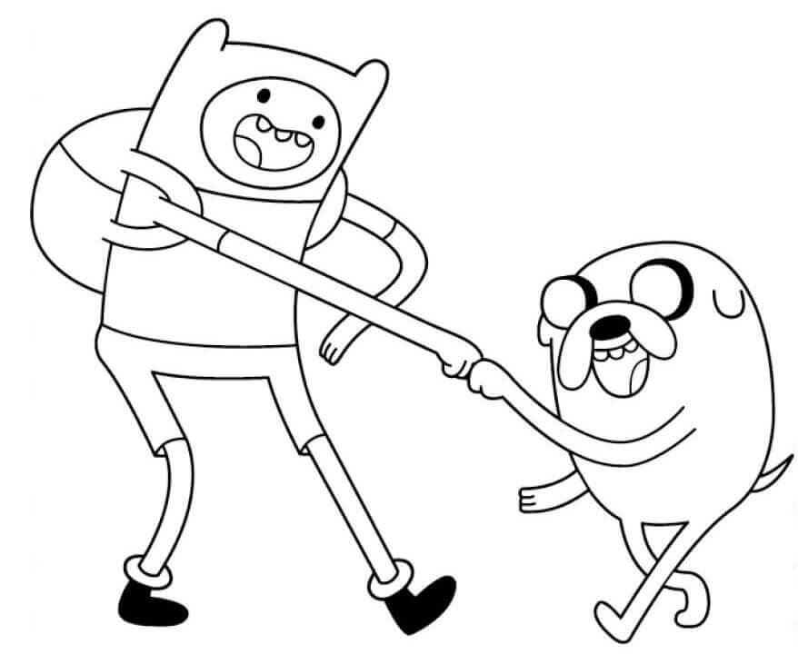 Desenhos de Finn e Jack para colorir