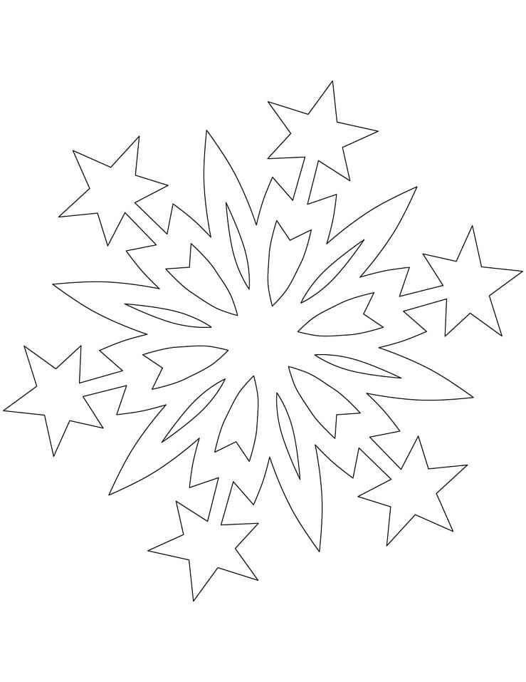 Floco de Neve com Estrelas de Natal para colorir