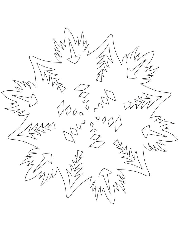 Desenhos de Floco de Neve com Padrão Abstrato para colorir