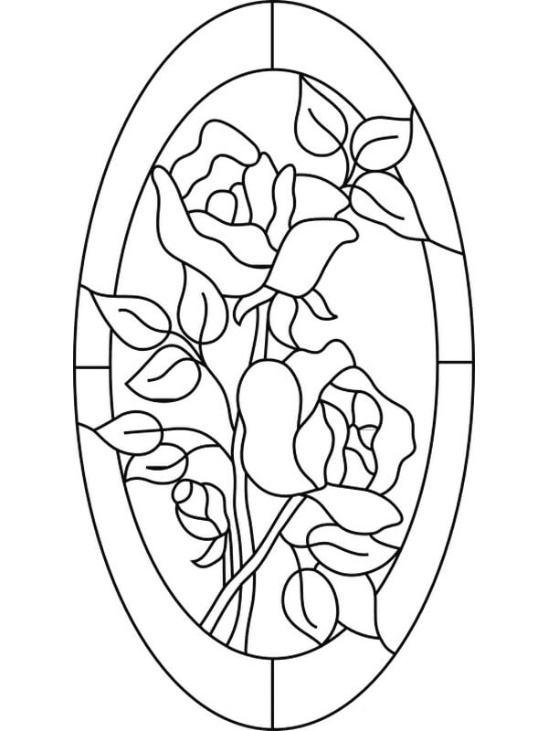 Desenhos de Flor de Vitral para colorir