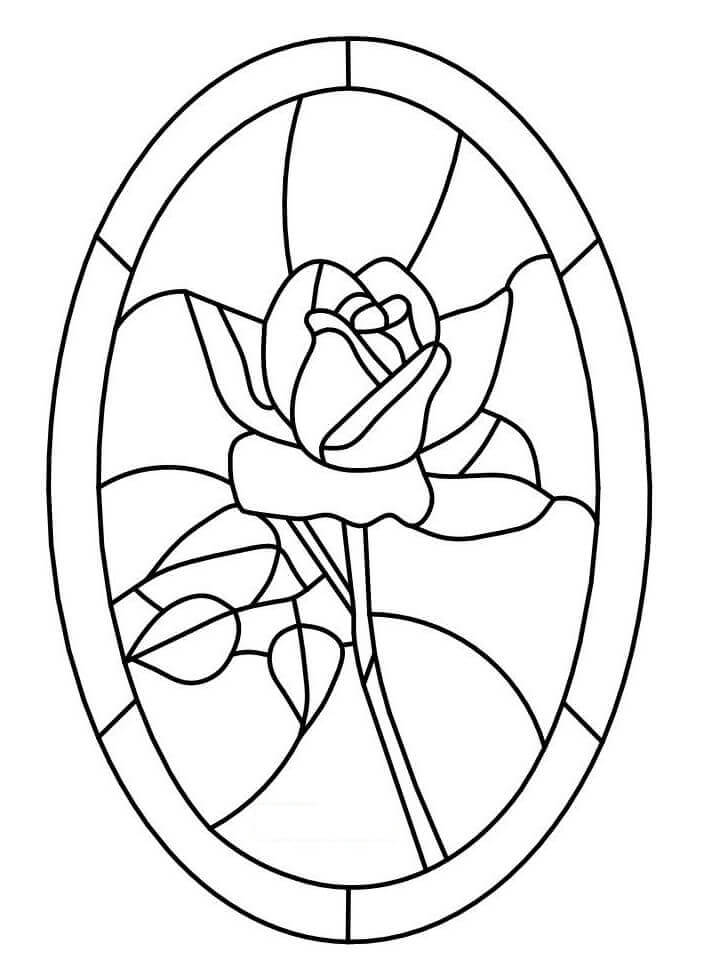 Desenhos de Flor Vitral para colorir