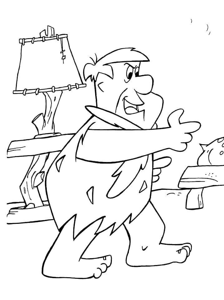 Desenhos de Fred Flintstone Engraçado para colorir