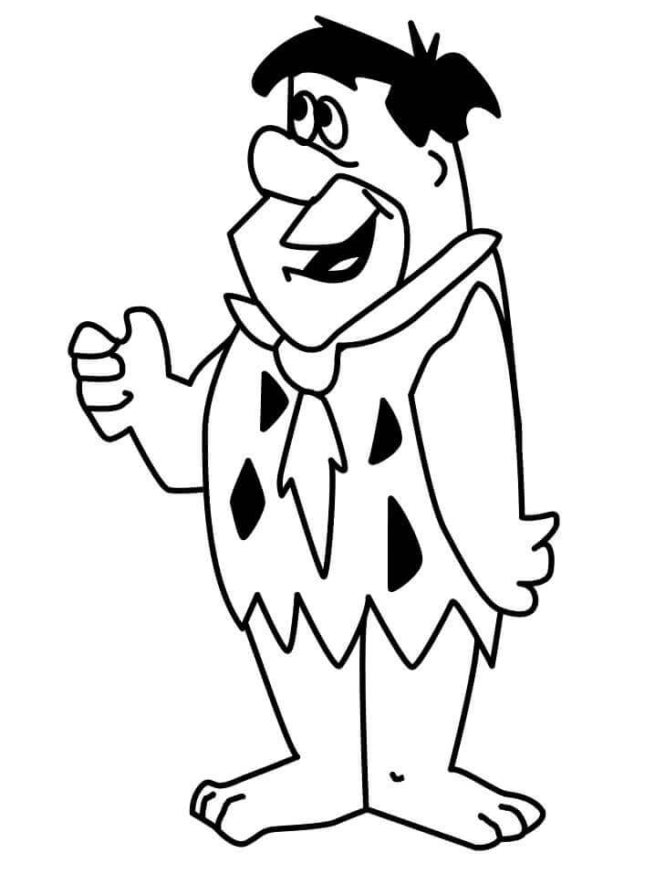 Fred Flintstone Sorrindo para colorir