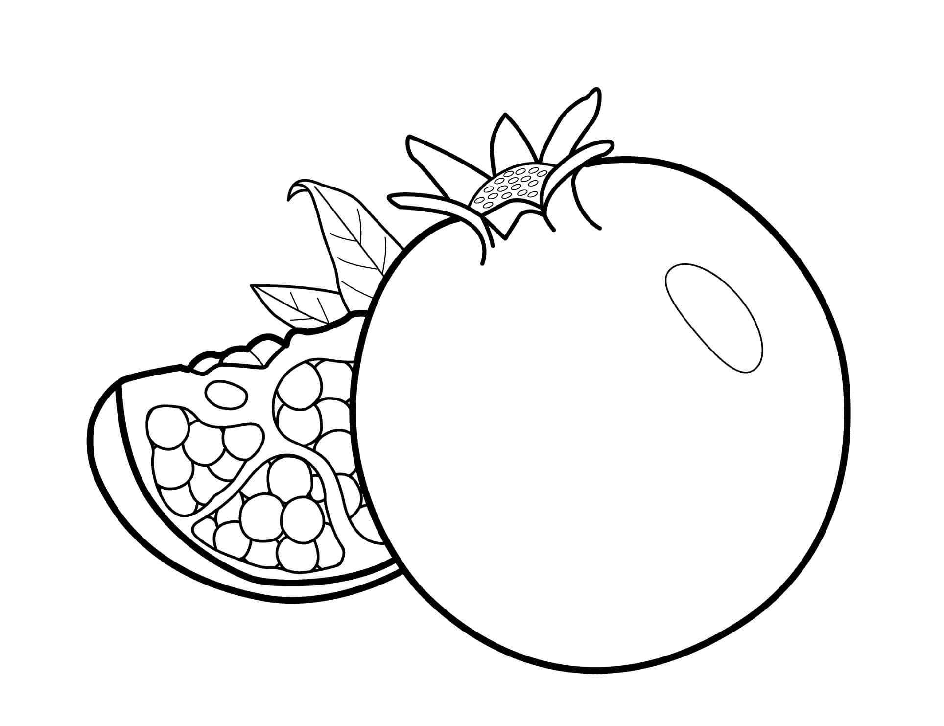 Fruta de Romã para colorir