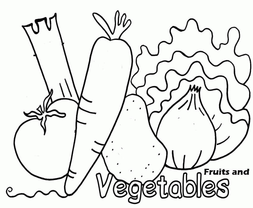 Frutas e Vegetais para colorir