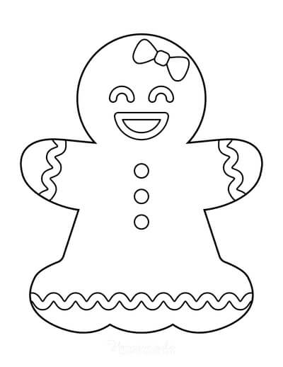 Desenhos de Garota Feliz Pão de Mel para colorir
