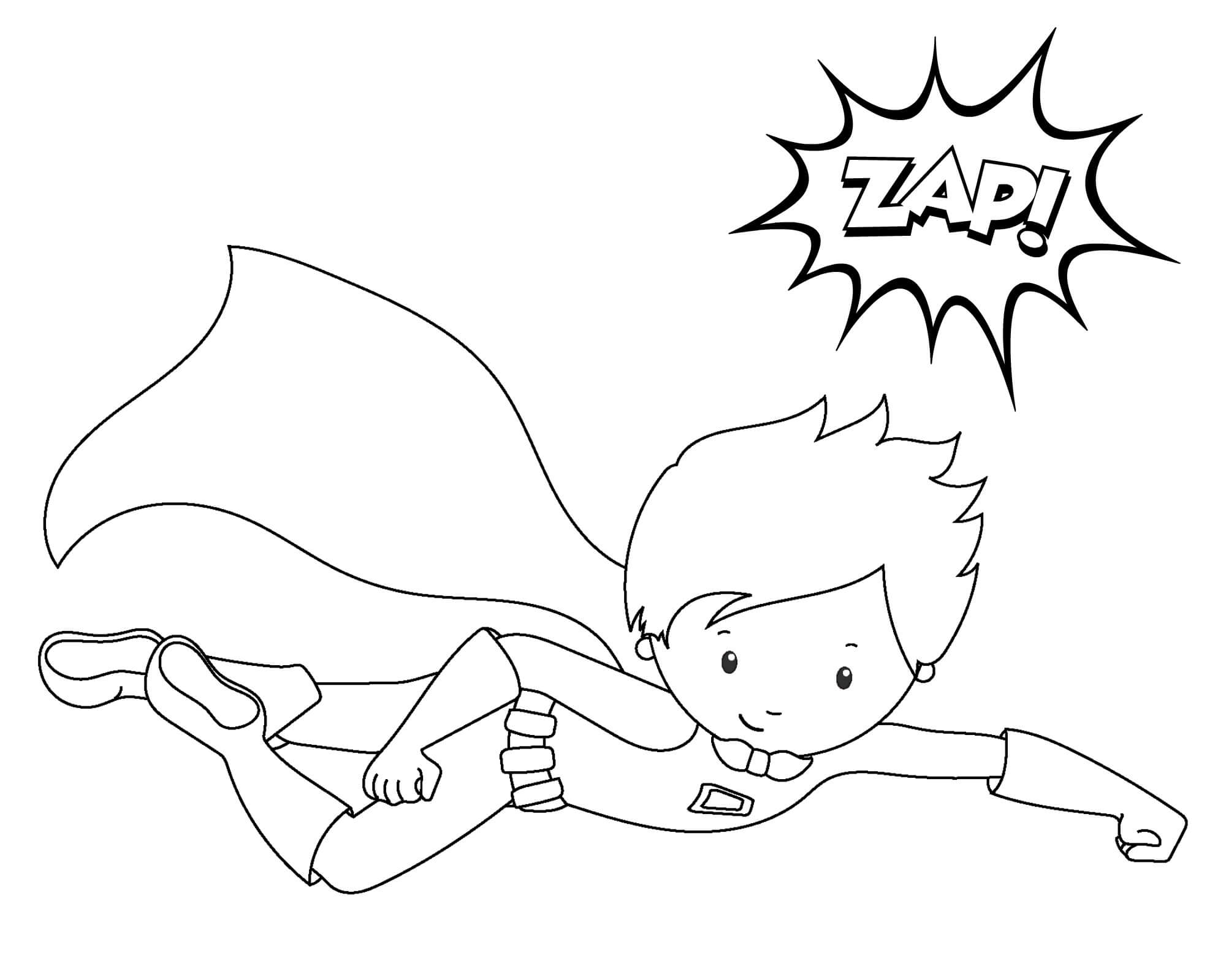 Desenhos de Garoto Super-Herói para colorir