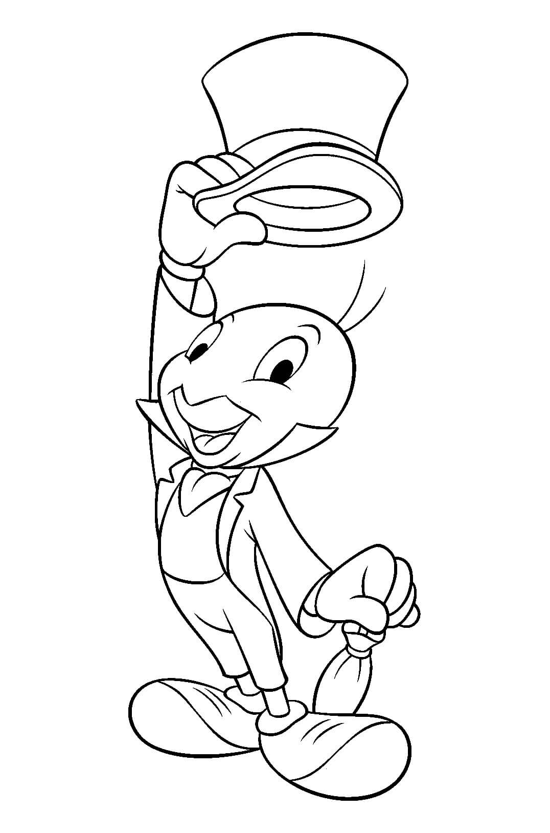 Grilo Jiminy em Pinóquio para colorir