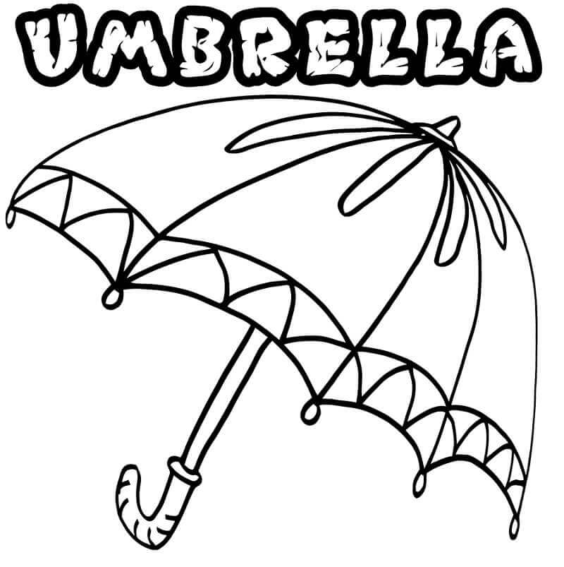 Guarda-chuva de Desenho para colorir