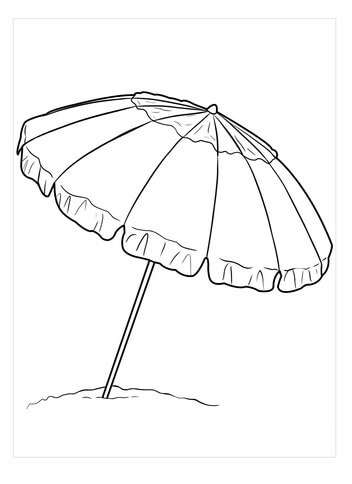 Desenhos de Guarda-chuva de Praia Básico para colorir