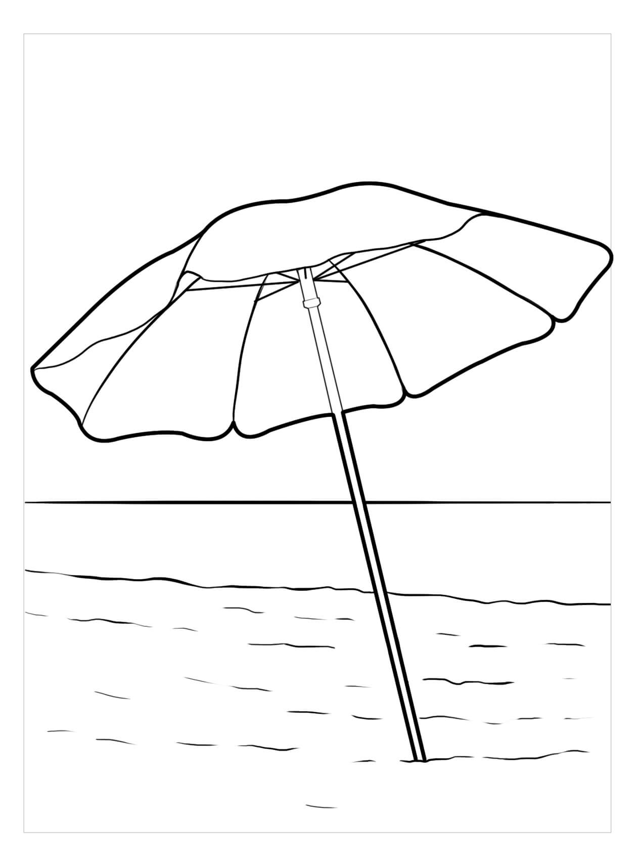 Desenhos de Guarda-chuva de Praia Normal para colorir