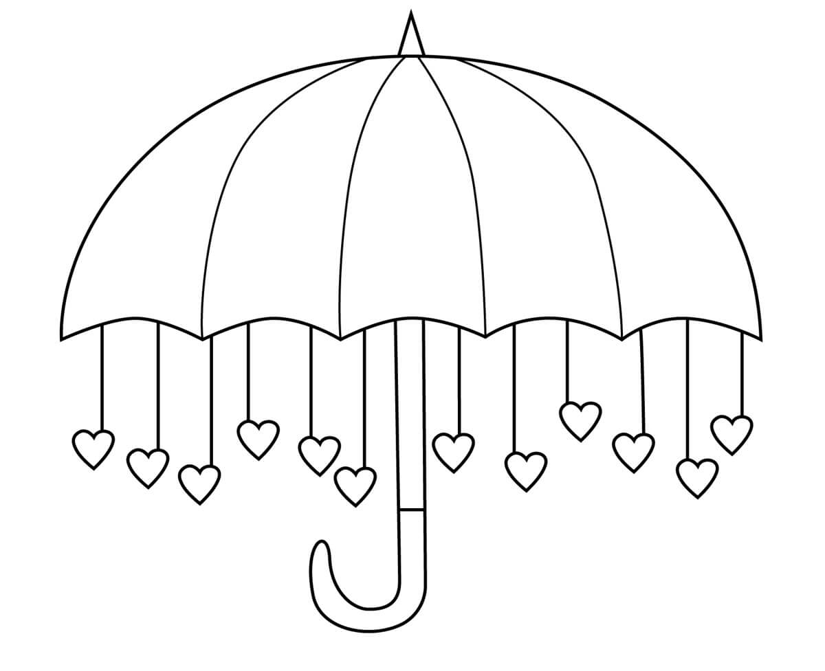 Desenhos de Guarda-chuva do Amor para colorir