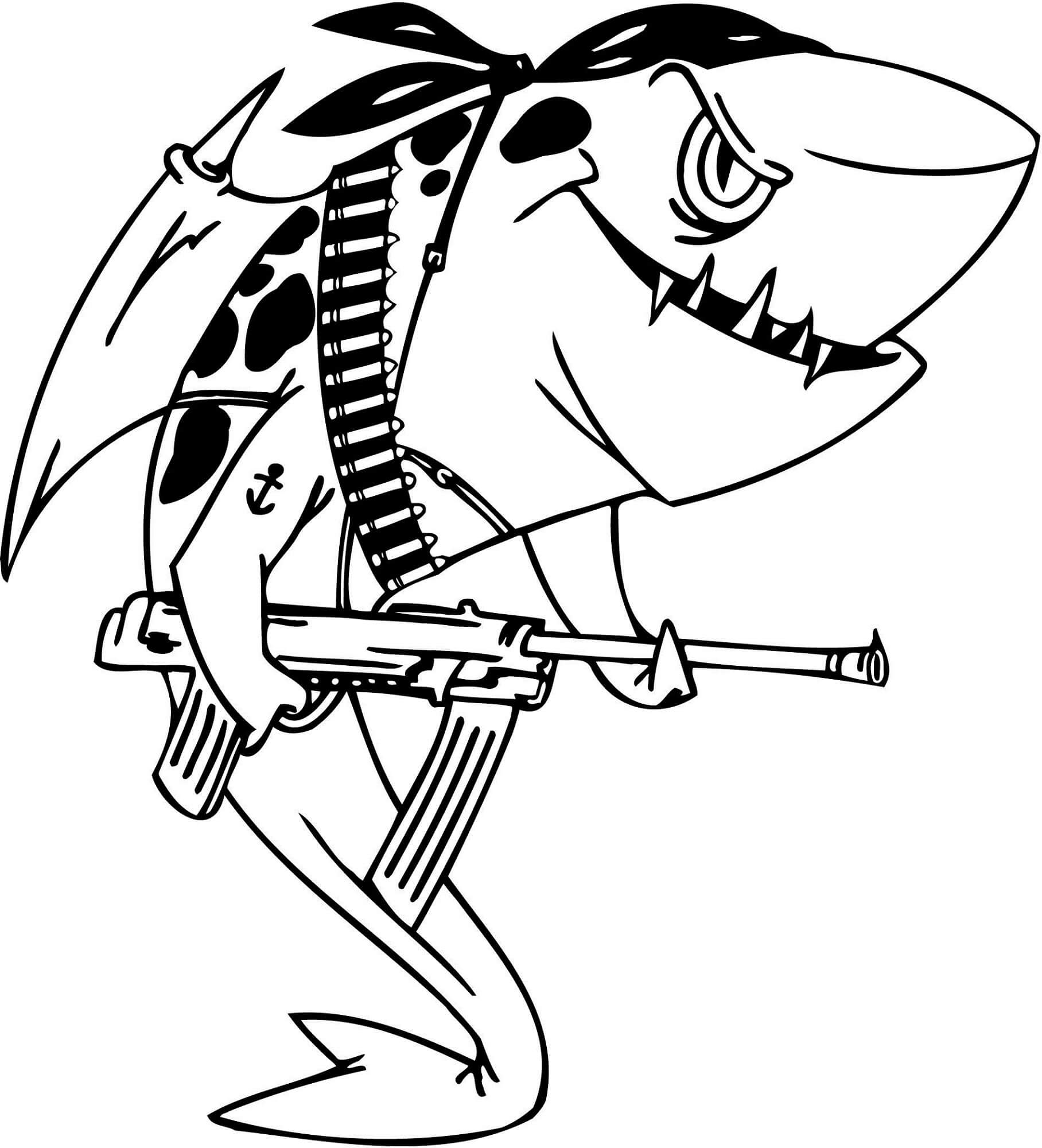 Guerra do Tubarão para colorir