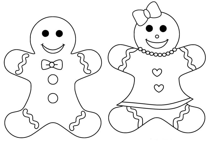 Desenhos de Homem-Biscoito e Menina-Biscoito para colorir