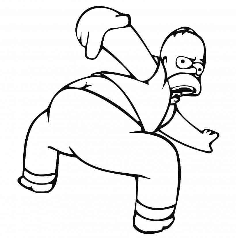 Homer Simpson Divertido para colorir