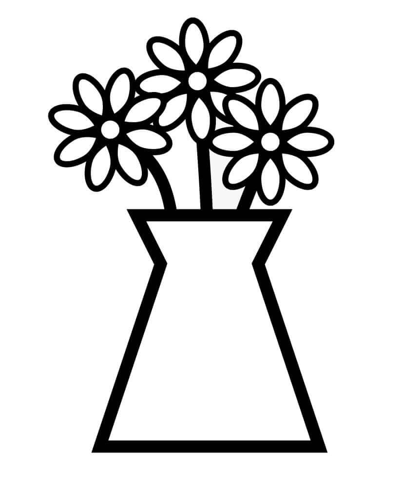 Ícone de Vaso de Flores para colorir