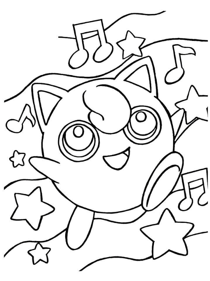 Desenhos de Jigglypuff Fofo para colorir