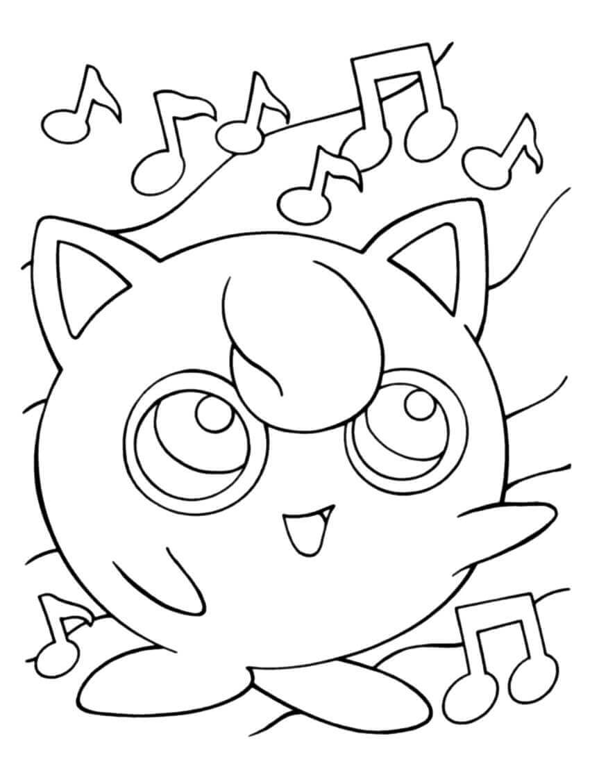 Desenhos de Jigglypuff Sorridente para colorir