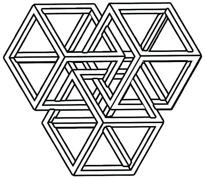 Desenhos de Labirinto Hexagonal para colorir