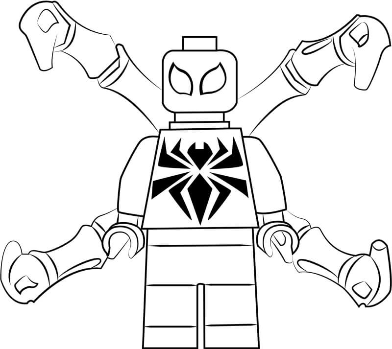 Desenhos de Lego Aranha de Ferro para colorir
