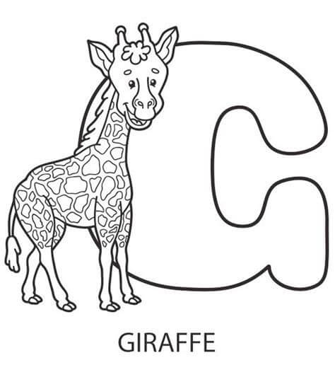 Desenhos de Letra G é Para Girafa para colorir
