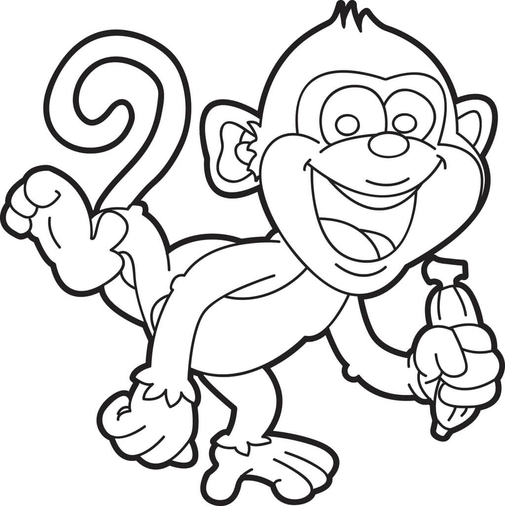 Macaco Bom para colorir