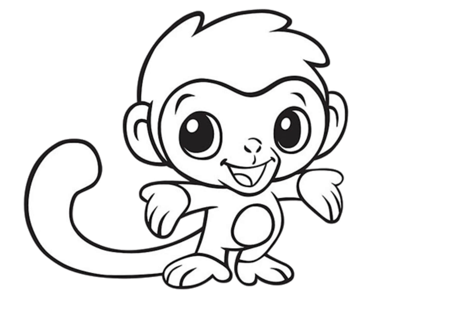Macaco Diversão para colorir